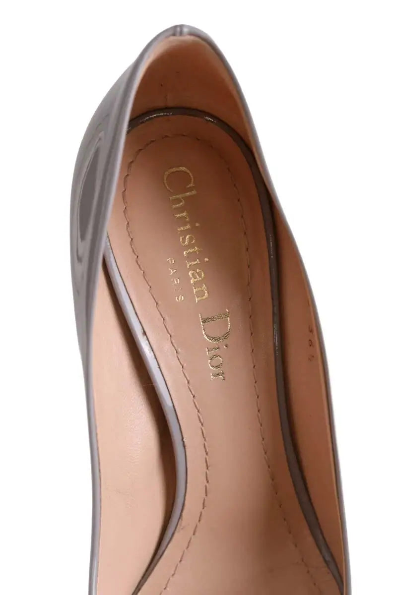 Talons Dior Gris en Cuir verni