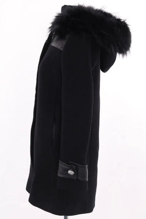 Manteau Claudie Pierlot Noir en Fourrure