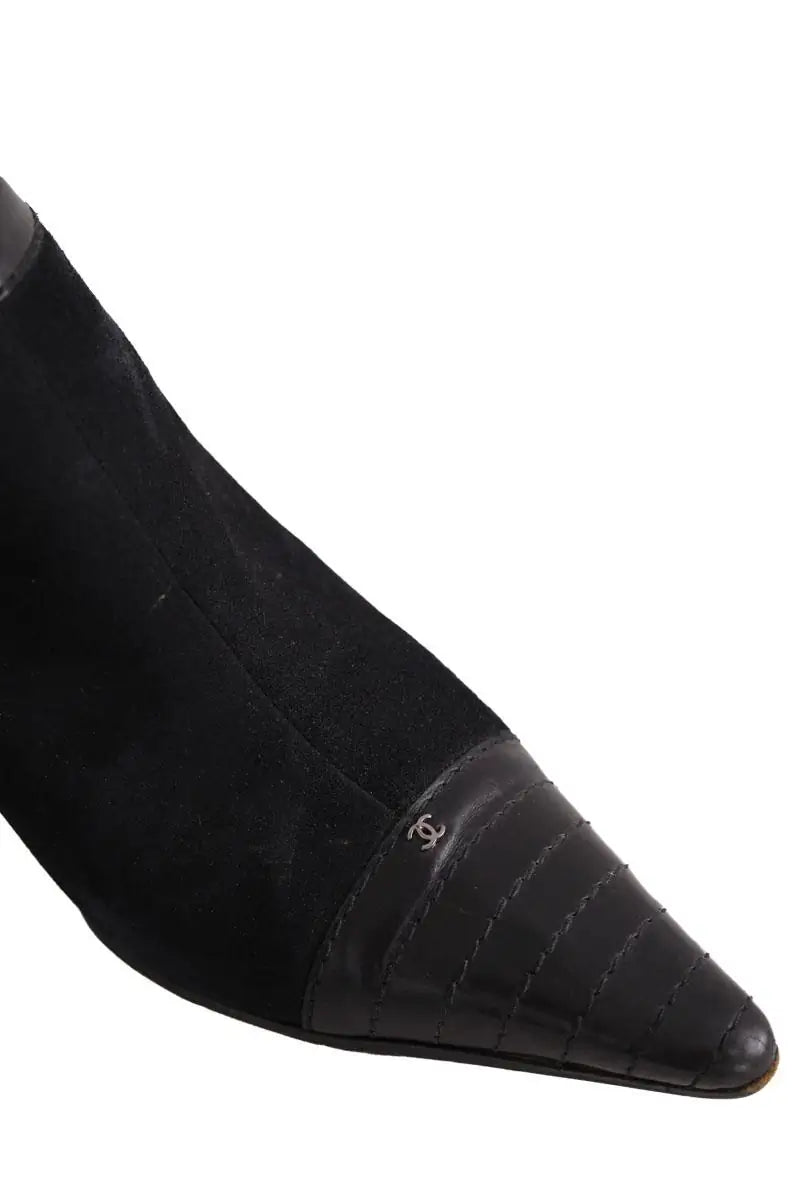 Boots Chanel Noir en Daim