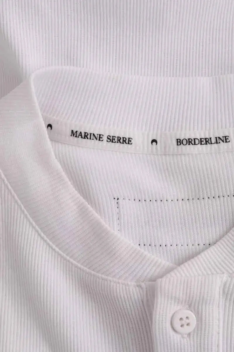 Top Marine Serre Blanc en Coton