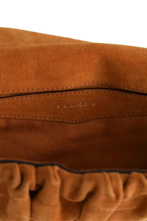 Sac porté épaule Sandro Camel en Cuir