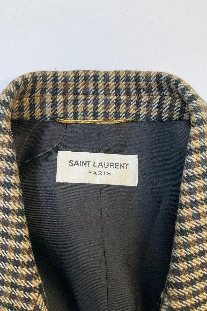 double boutonnage veste Saint Laurent Marron en Laine