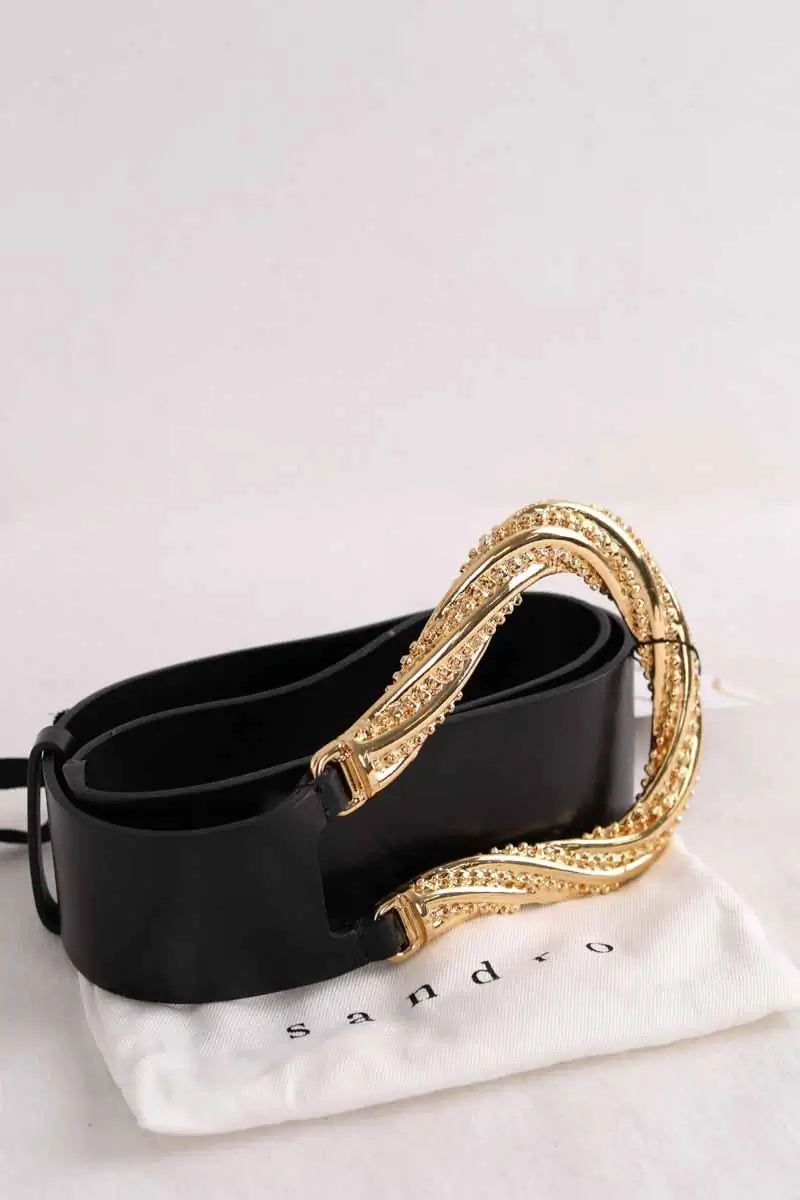 Ceinture en cuir Sandro Noir en Cuir