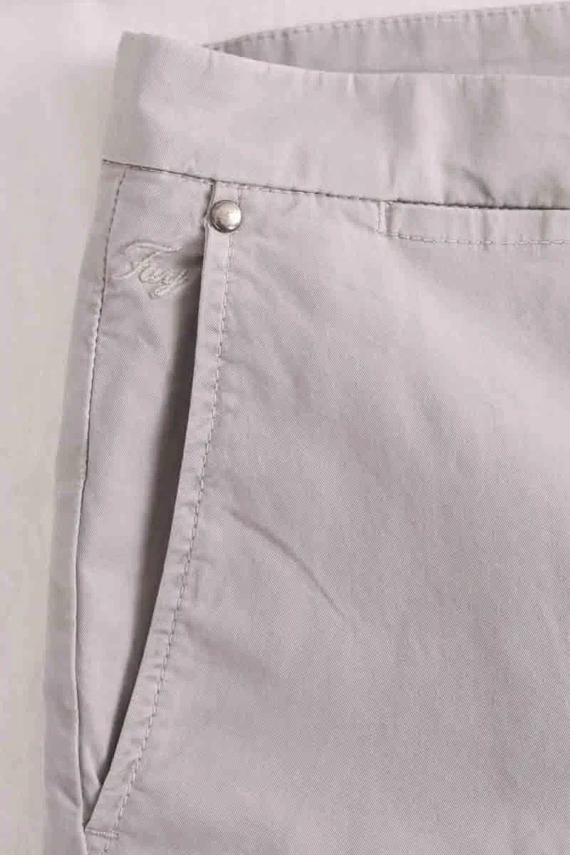 Pantalon droit Fay Gris en Coton