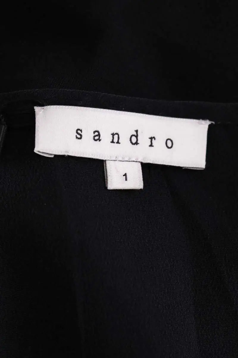 Robe Sandro Noir en Soie