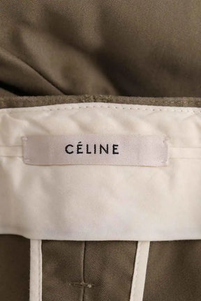 Pantalon droit Celine Kaki en Coton