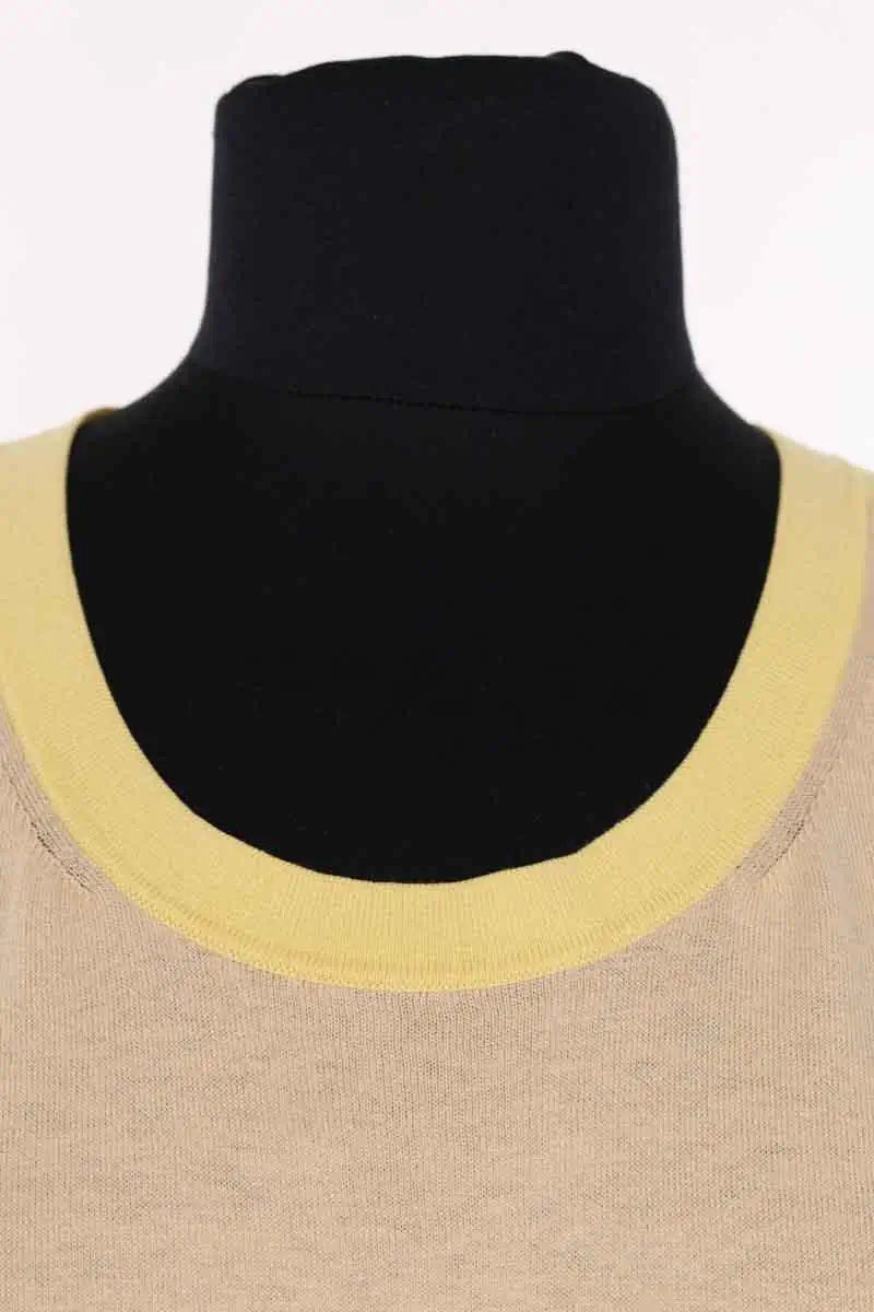 Top sans manche Paule Ka Beige en Soie