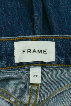 Jean droit Frame Le High Straight Bleu en Coton - élasthanne