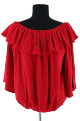 Blouse Ba&Sh Rouge en Synthétique, taille XS - Seconde Main