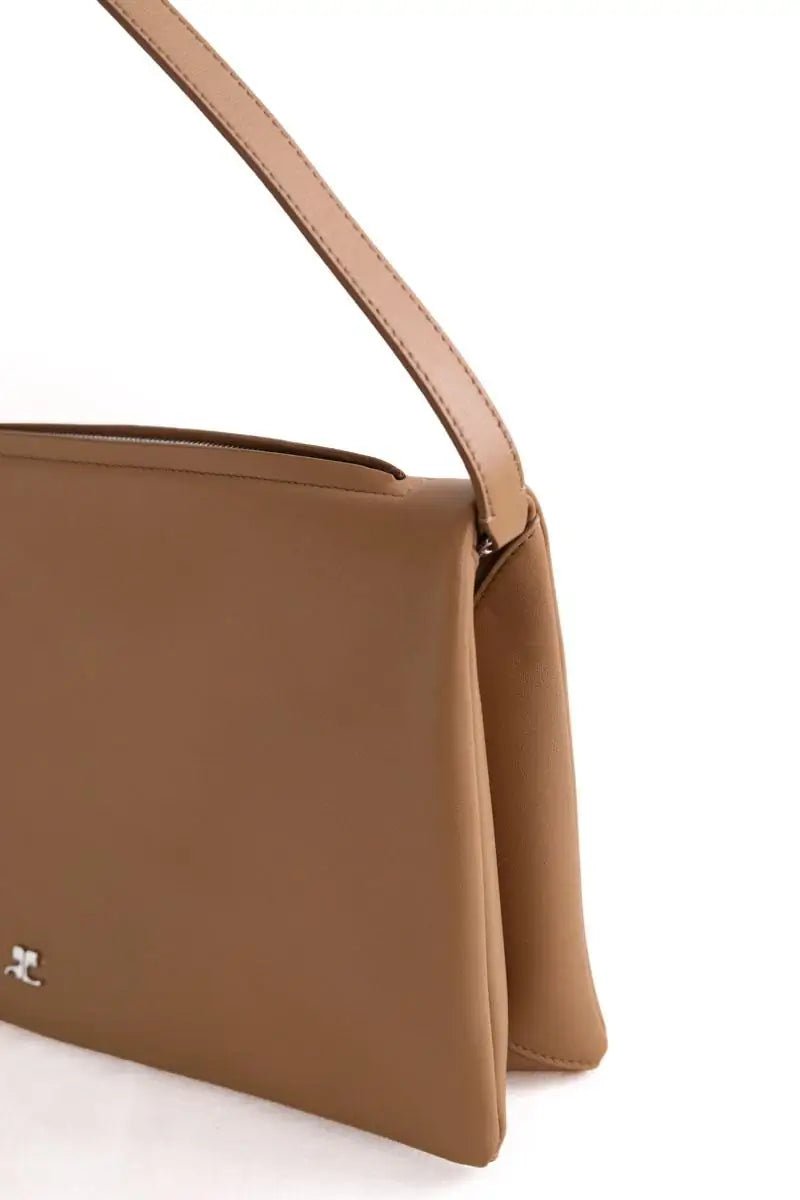 Sac porté épaule Courrèges Cuff Camel en Cuir