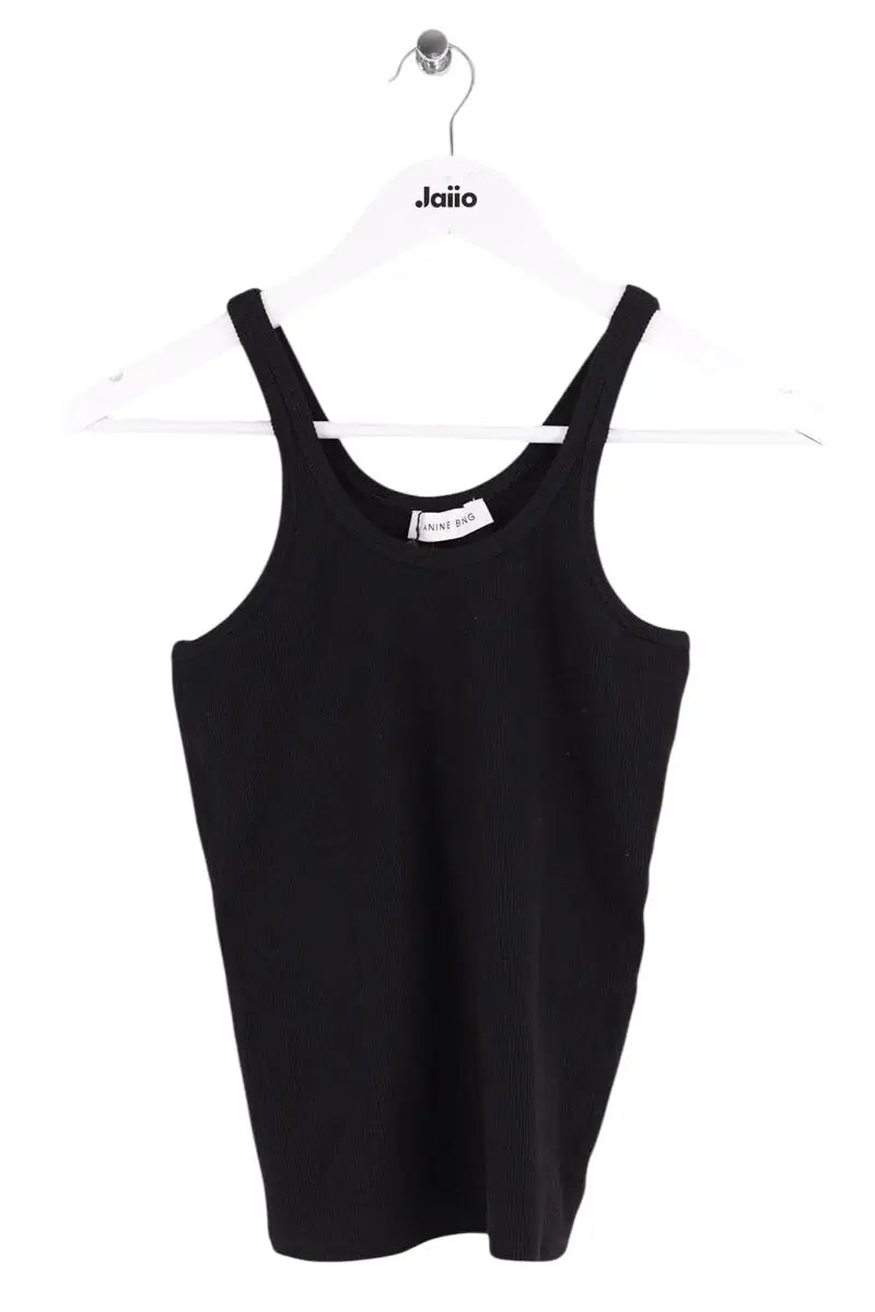 Top sans manche Anine Bing Noir en Coton, taille S - Seconde Main
