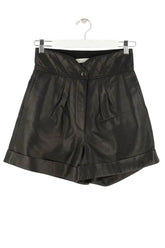 Bermuda Sandro Noir en Cuir, taille S - Seconde Main