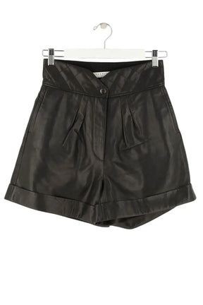 Bermuda Sandro Noir en Cuir, taille S - Seconde Main