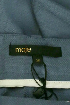 Pantalon Maje Bleu en Laine