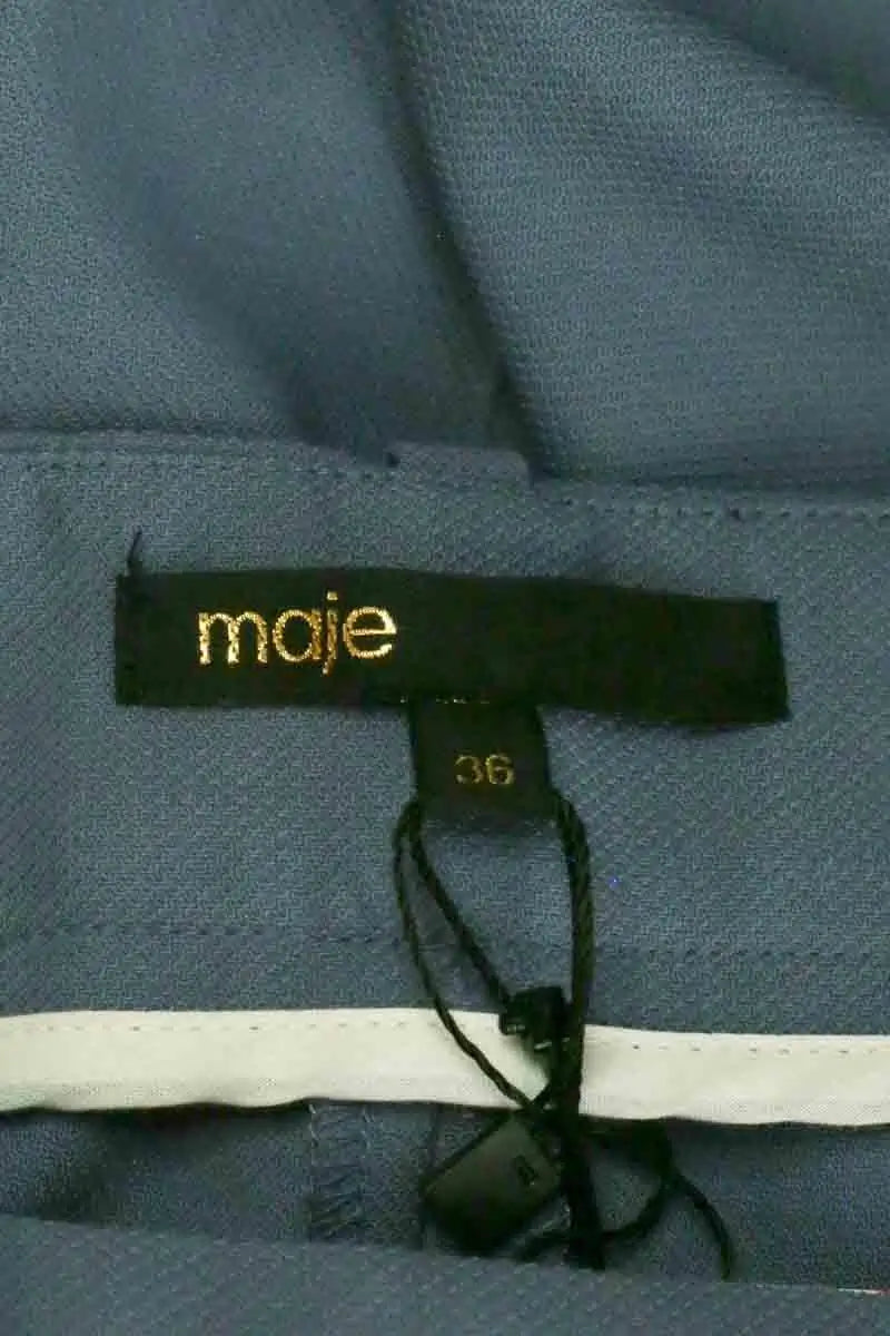 Pantalon Maje Bleu en Laine