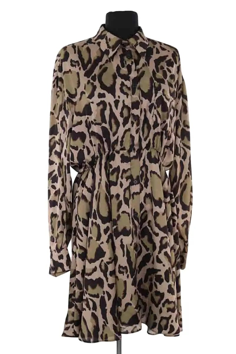Robe Pinko Kaki en Synthétique, taille L - Seconde Main