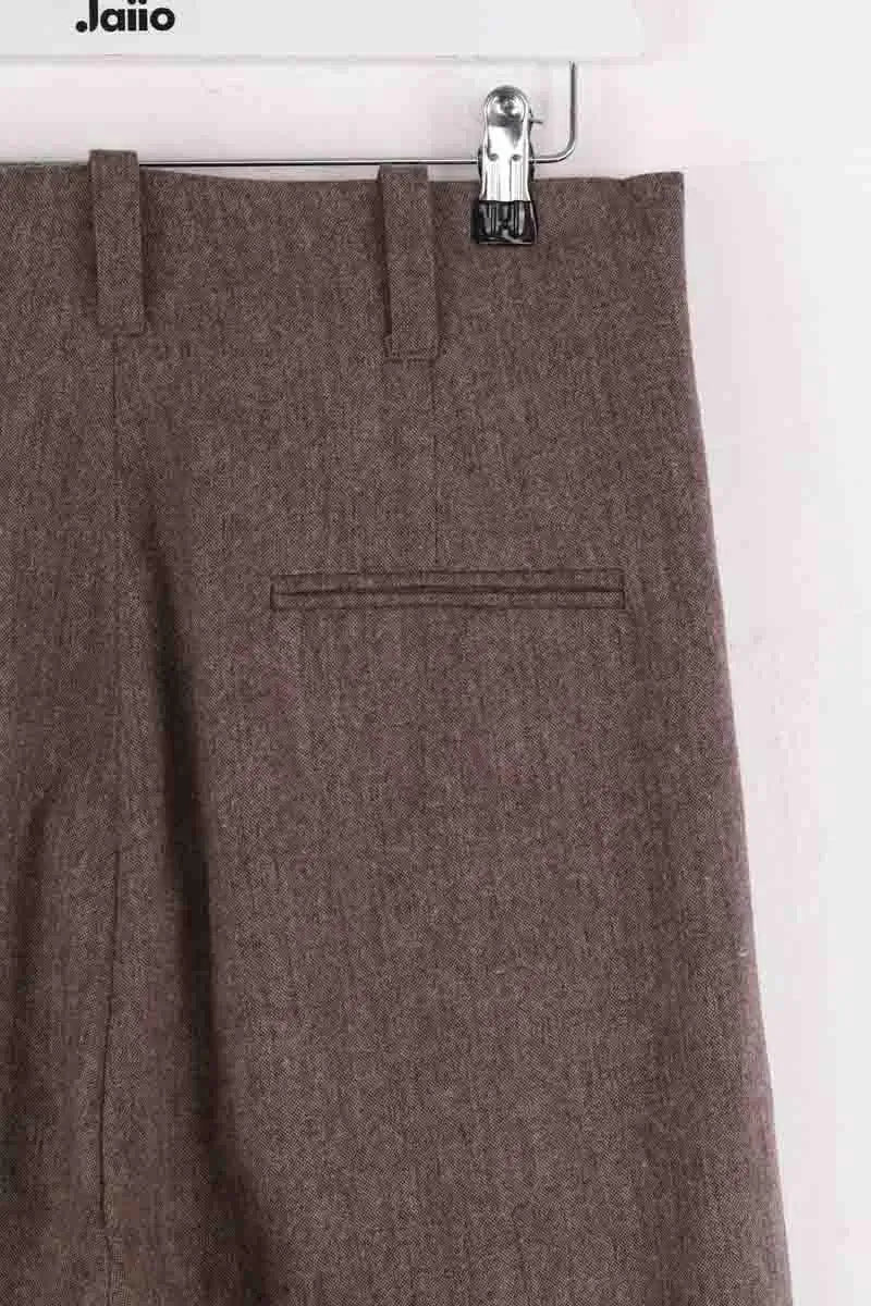 Pantalon large Laurence Bras Marron en Laine