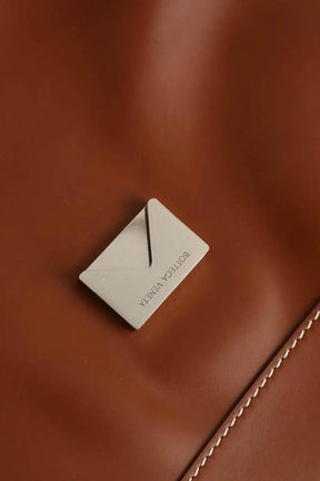 Cabas Bottega Veneta andiamo intrecciato Camel en Cuir