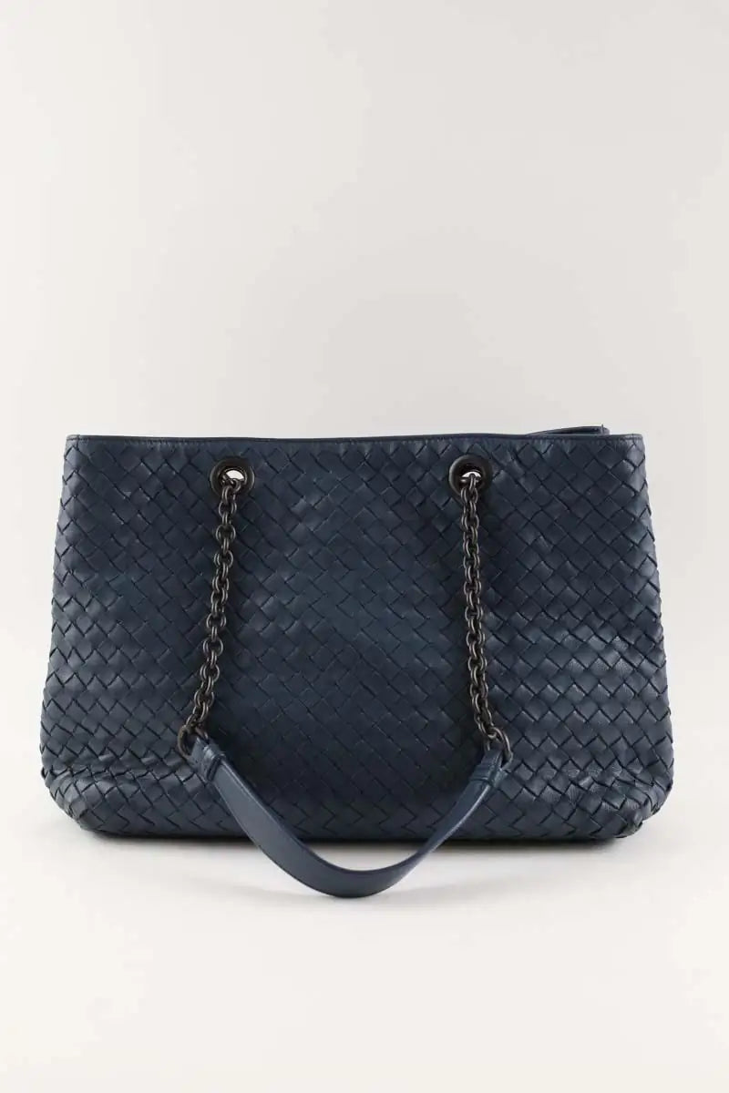Cabas Bottega Veneta Bleu en Cuir
