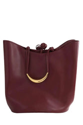 Cabas Bottega Veneta Grand double clam bucket bag Bordeaux en Cuir - Seconde Main