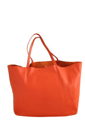 Cabas Celine Cabas Horizotal Orange en Cuir
