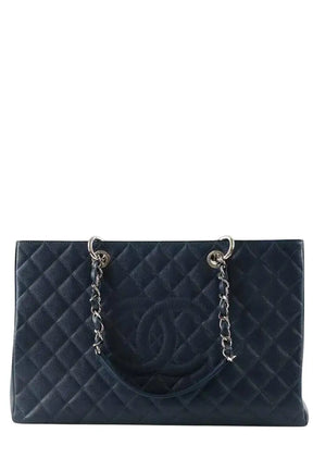 Cabas Chanel Bleu en Cuir - Seconde Main
