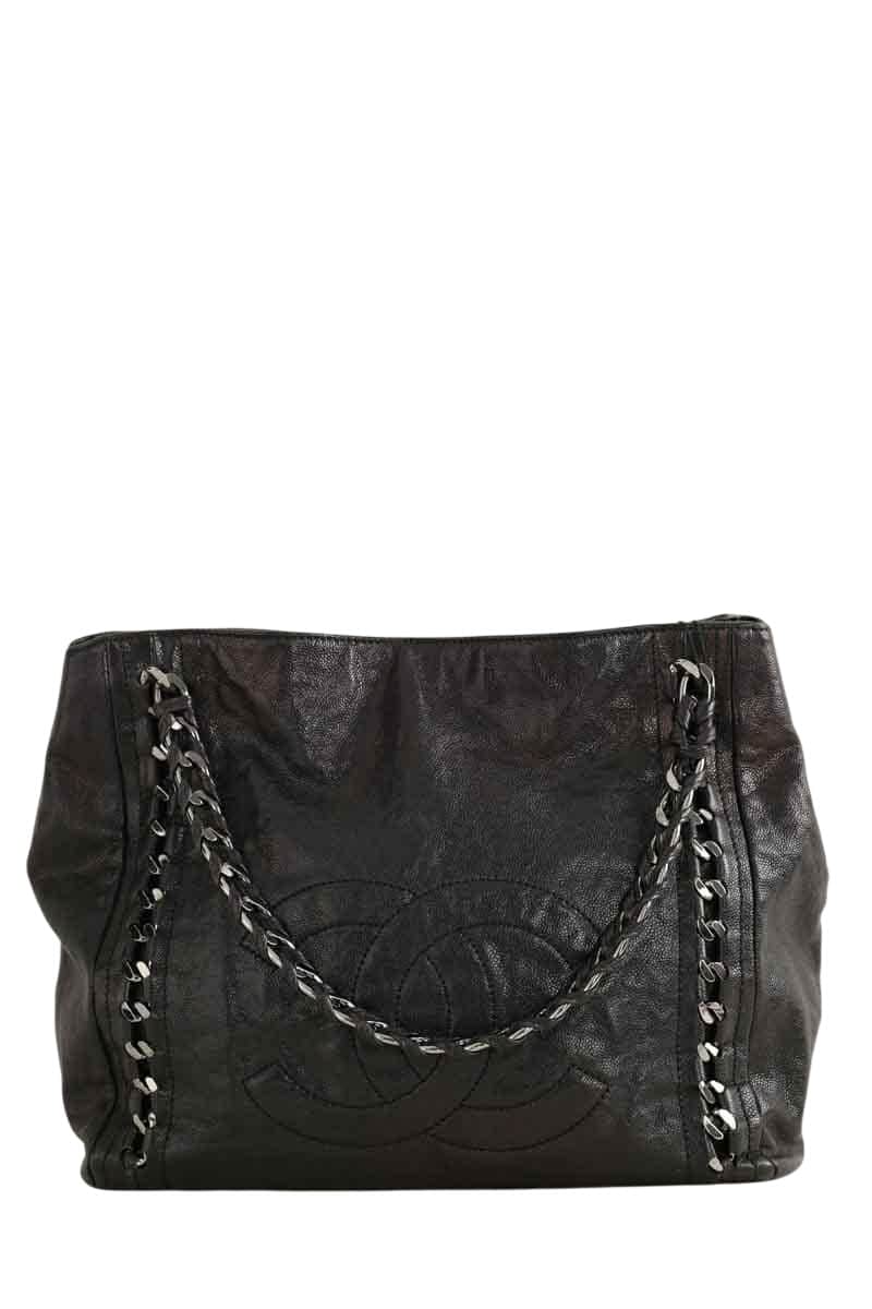 Cabas Chanel chanel cabas shopping cuir noir Noir en Cuir - Seconde Main
