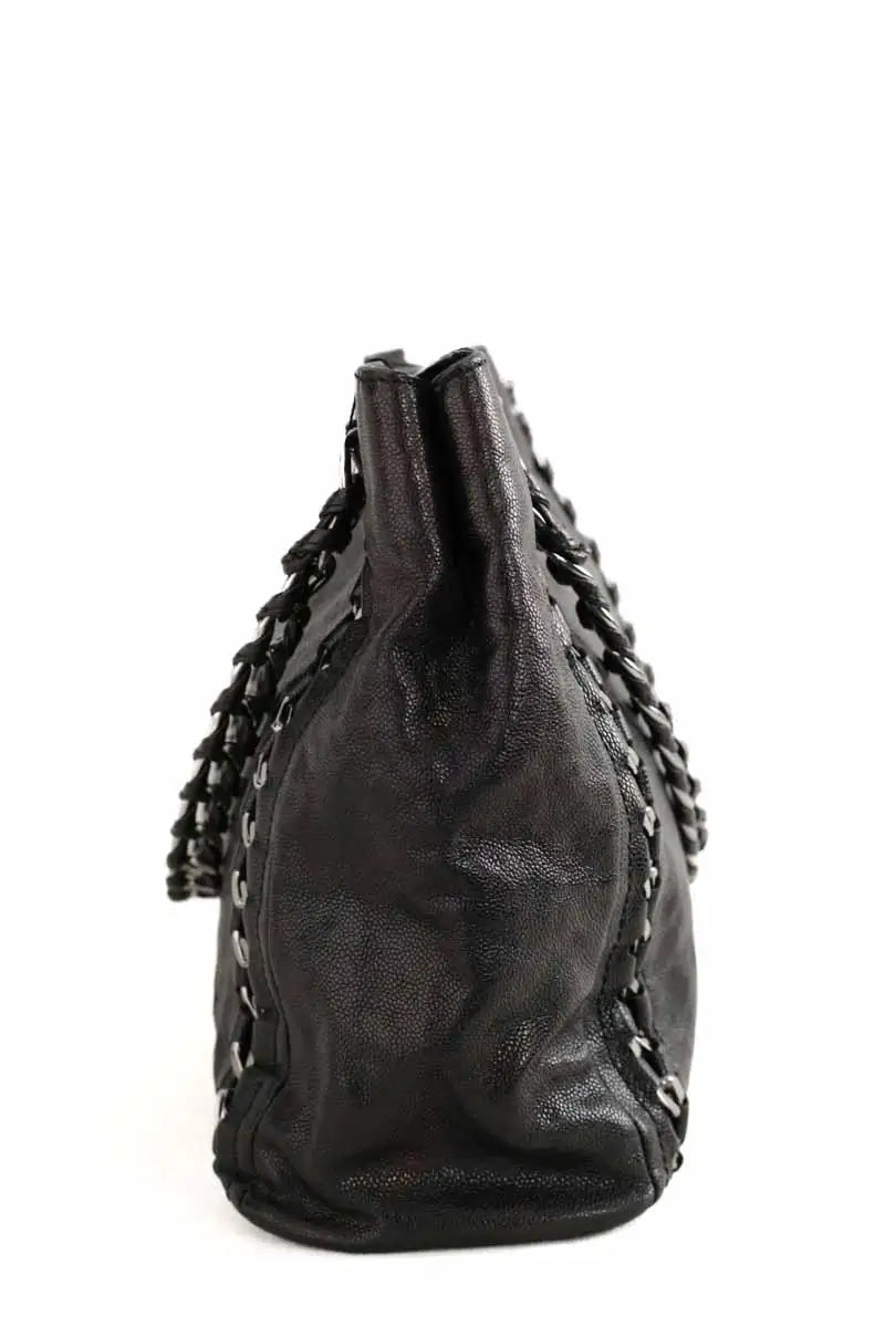 Cabas Chanel chanel cabas shopping cuir noir Noir en Cuir