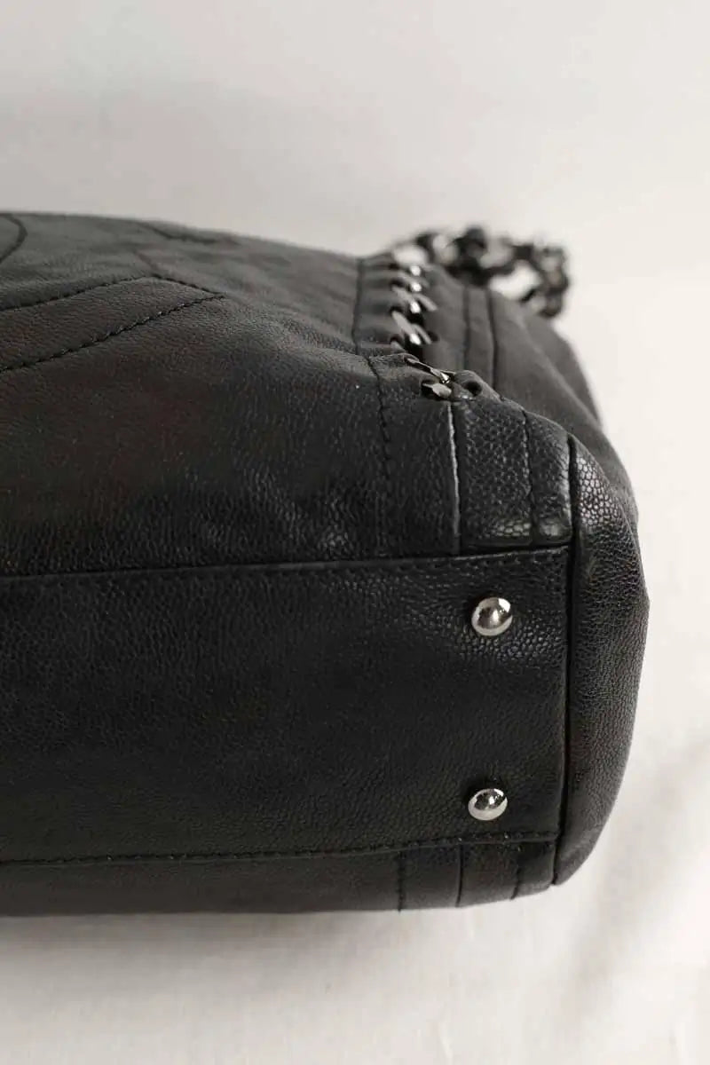 Cabas Chanel chanel cabas shopping cuir noir Noir en Cuir