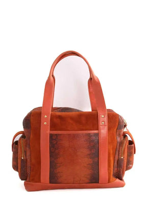 Cabas Claris Virot Orange en Cuir