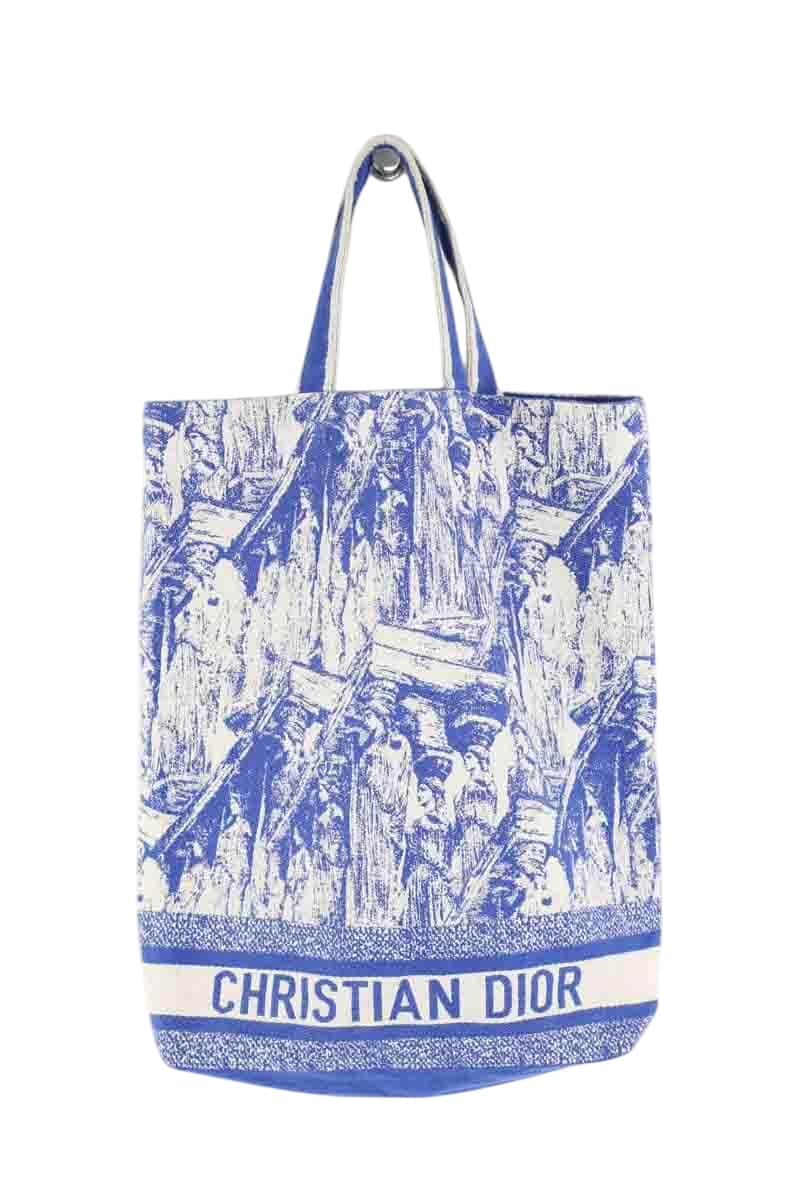 Cabas Dior Bleu en Coton - Seconde Main
