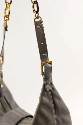 Cabas Fendi Mama Forever Hobo Gris en Cuir