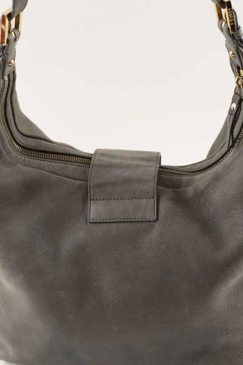 Cabas Fendi Mama Forever Hobo Gris en Cuir