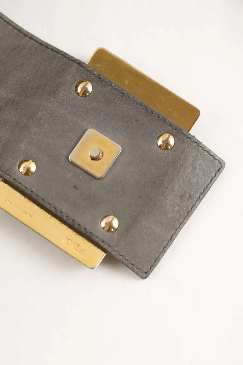 Cabas Fendi Mama Forever Hobo Gris en Cuir