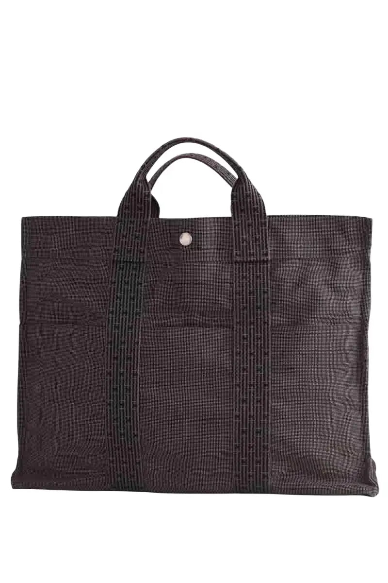 Cabas Hermès Canvas Anthracite en Tissu - Seconde Main