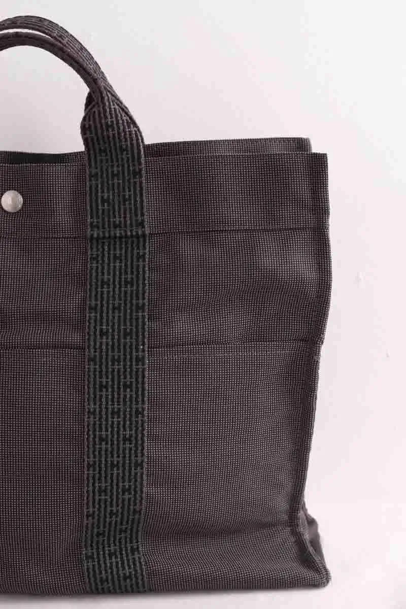 Cabas Hermès Canvas Anthracite en Tissu