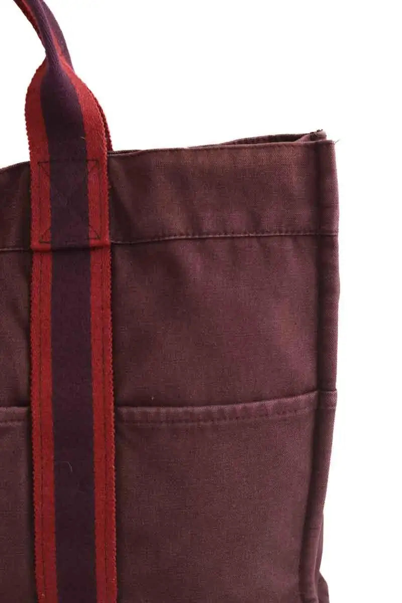 Cabas Hermès Canvas Bordeaux en Tissu