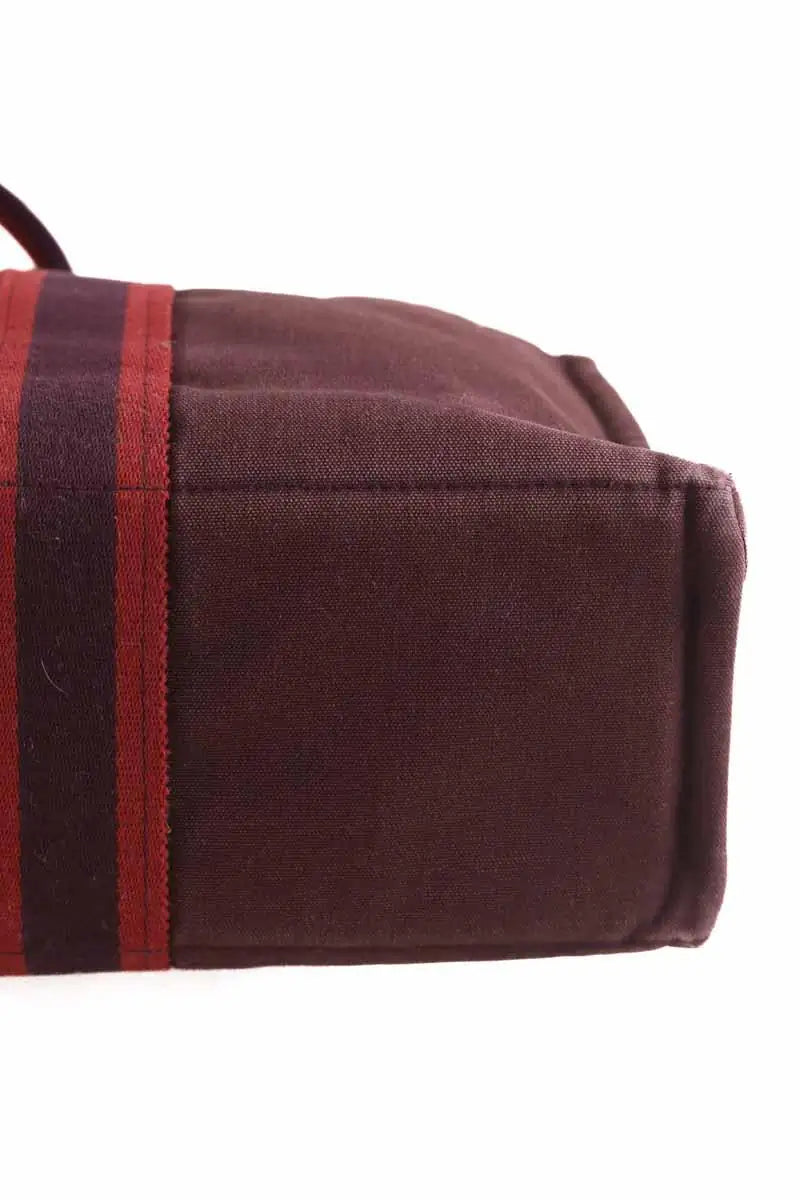 Cabas Hermès Canvas Bordeaux en Tissu