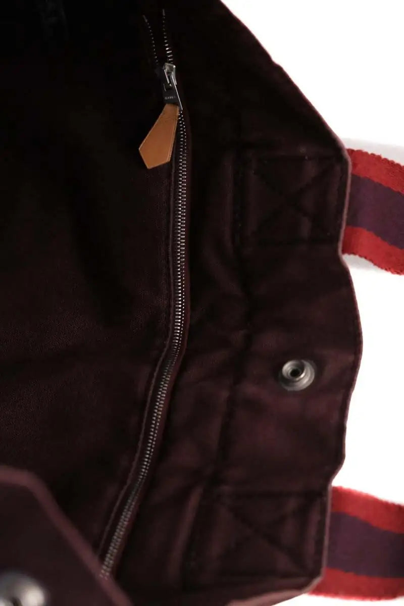 Cabas Hermès Canvas Bordeaux en Tissu