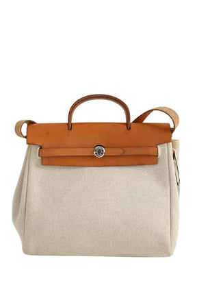Cabas Hermès Herbag Beige en Tissu - Seconde Main