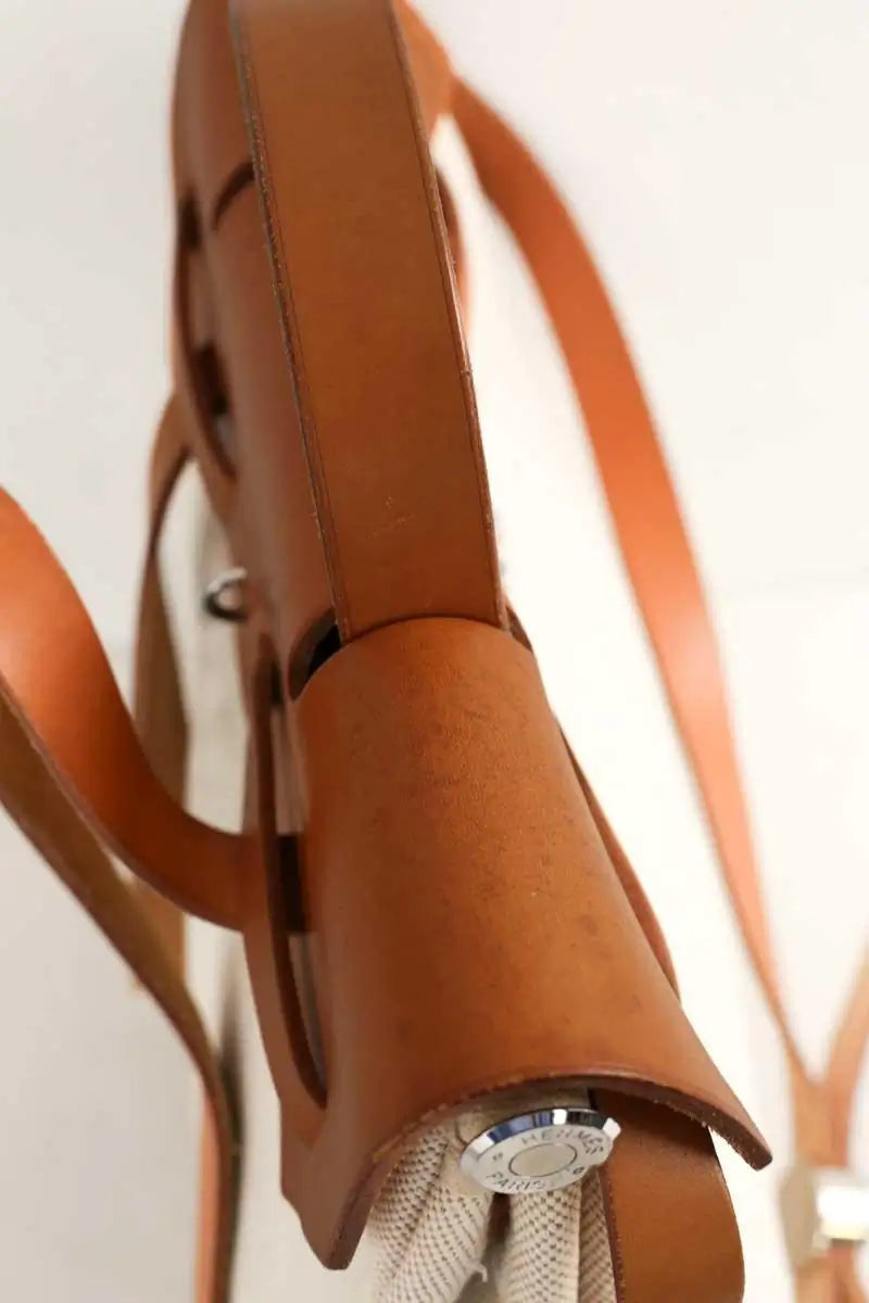 Cabas Hermès Herbag Beige en Tissu