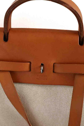 Cabas Hermès Herbag Beige en Tissu