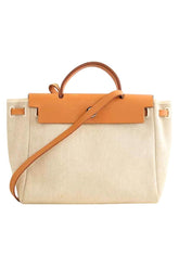 Cabas Hermès Herbag Beige en Tissu - Seconde Main