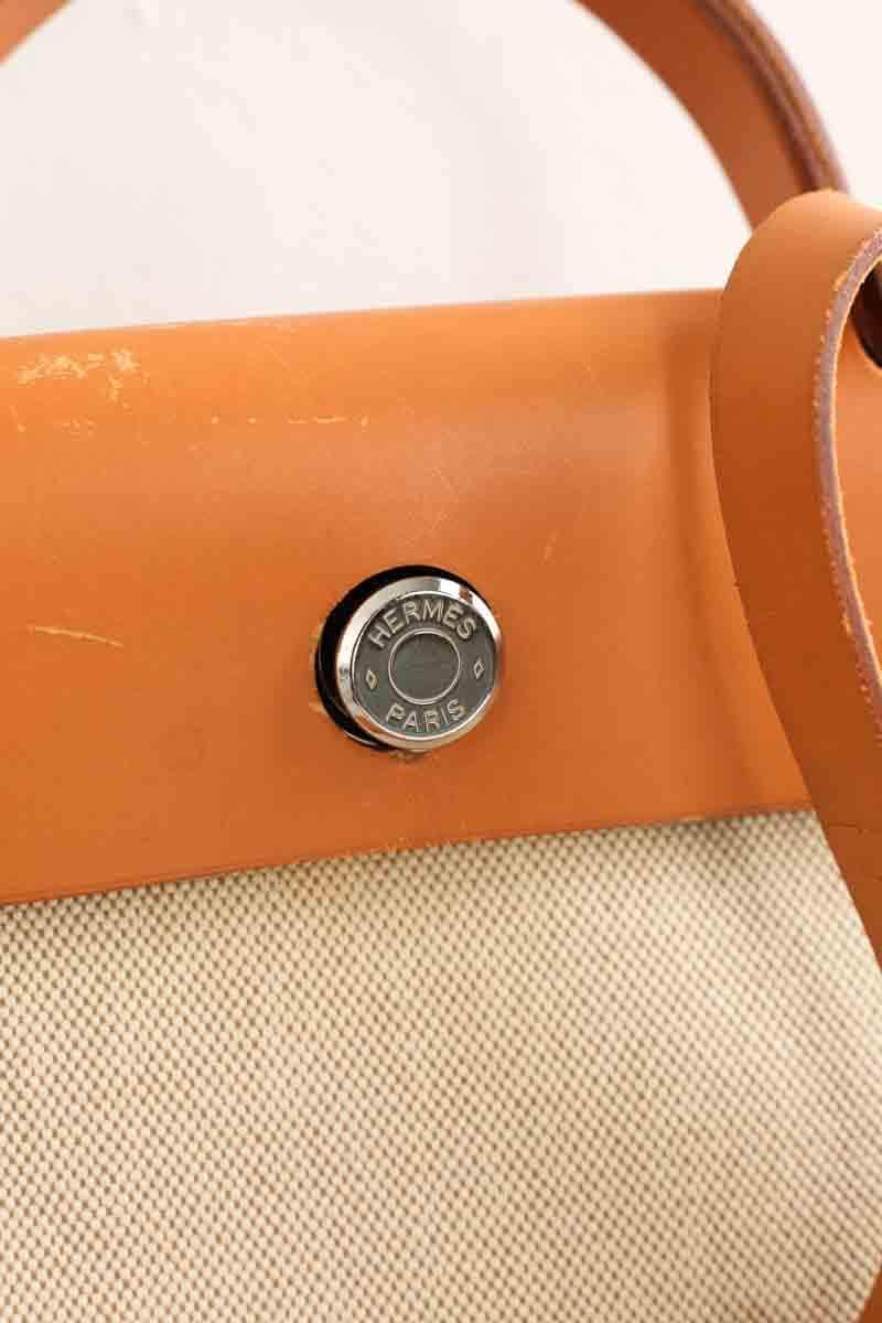 Cabas Hermès Herbag Beige en Tissu