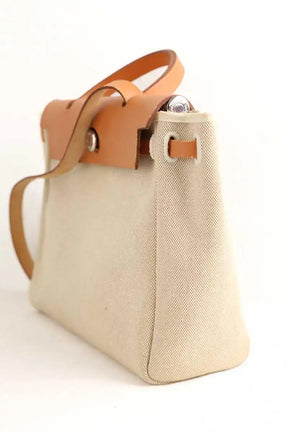 Cabas Hermès Herbag Beige en Tissu
