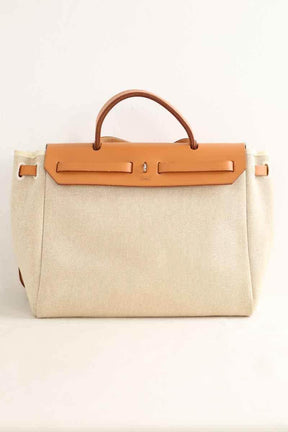 Cabas Hermès Herbag Beige en Tissu