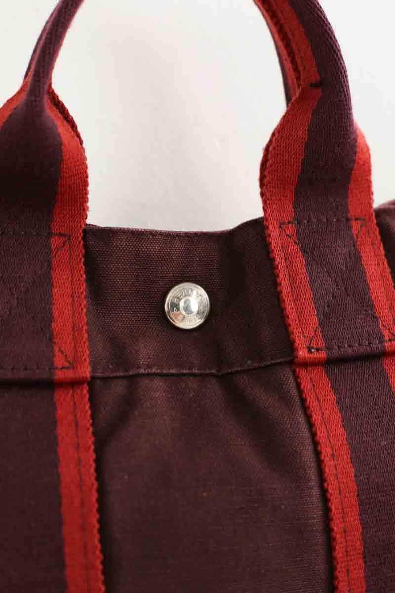 Cabas Hermès Herline Bordeaux en Coton