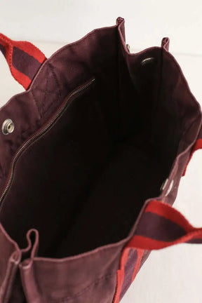 Cabas Hermès Herline Bordeaux en Coton