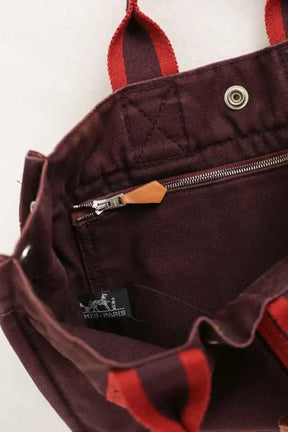 Cabas Hermès Herline Bordeaux en Coton