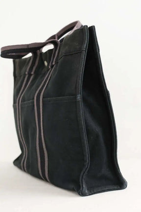 Cabas Hermès Herline Noir en Coton